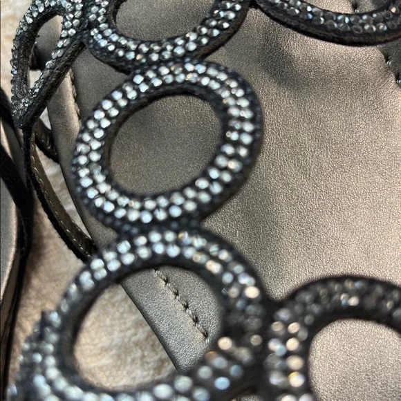 Bandolino glitter circles dressy sandal, with black patent wedge heel, classic - Picture 14 of 16